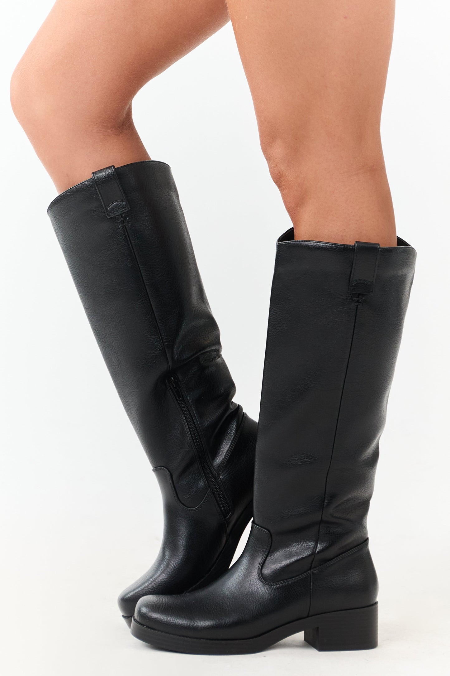 Chinese Laundry Black Faux Leather Tall Boots
